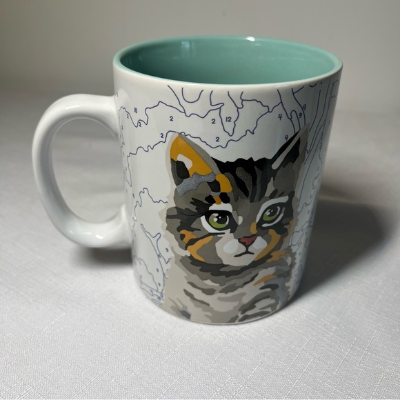 Cat-Themed Mug & Pin. New. Mug - I LOVE MY CAT. Pin - Mornings Stresses MEOWT. - Picture 6 of 10